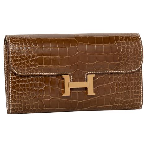 hermes gold alligator constance wallet